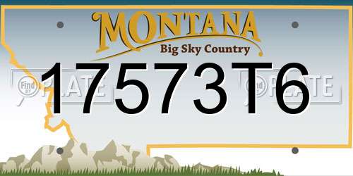 17573T6 Montana License Plate