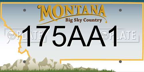 175AA1 Montana License Plate