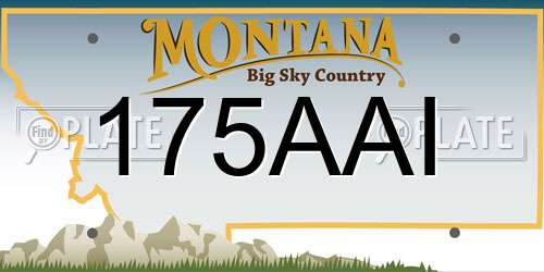 175AAI Montana License Plate
