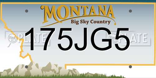 175JG5 Montana License Plate