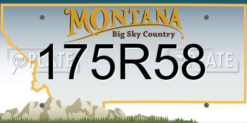 175R58 Montana License Plate