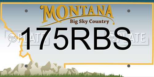 175RBS Montana License Plate