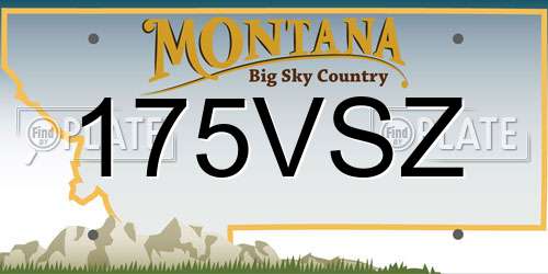 175VSZ Montana License Plate
