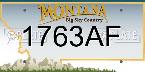 1763AF Montana License Plate