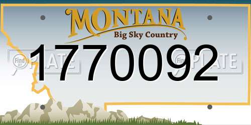 1770092 Montana License Plate