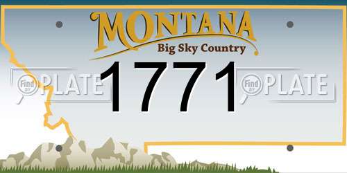 1771 Montana License Plate
