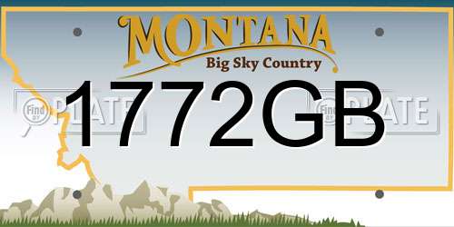 1772GB Montana License Plate