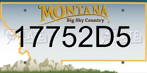 17752D5 Montana License Plate