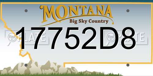 17752D8 Montana License Plate
