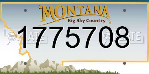 1775708 Montana License Plate