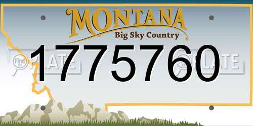 1775760 Montana License Plate