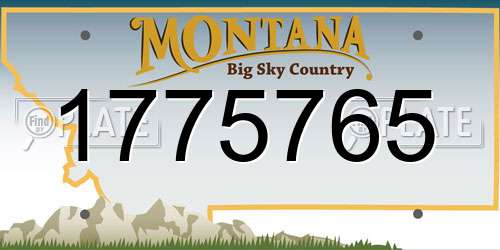 1775765 Montana License Plate