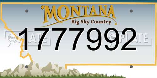 1777992 Montana License Plate