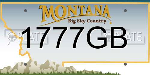 1777GB Montana License Plate