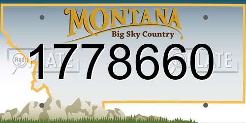 1778660 Montana License Plate