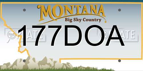 177DOA Montana License Plate