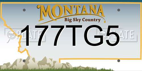 177TG5 Montana License Plate