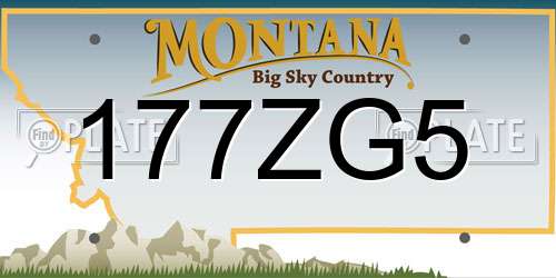 177ZG5 Montana License Plate