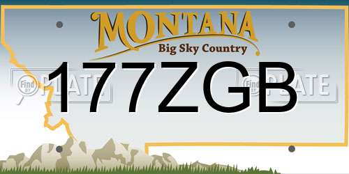 177ZGB Montana License Plate