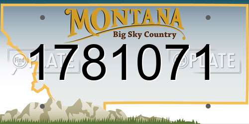 1781071 Montana License Plate