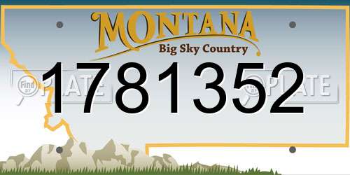 1781352 Montana License Plate