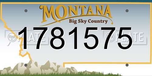 1781575 Montana License Plate