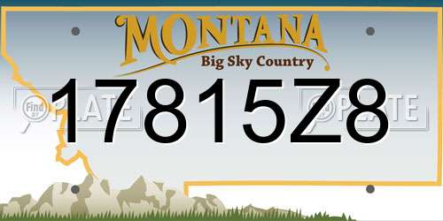17815Z8 Montana License Plate