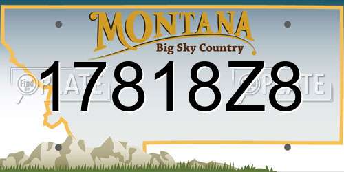 17818Z8 Montana License Plate