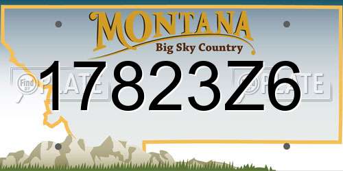 17823Z6 Montana License Plate