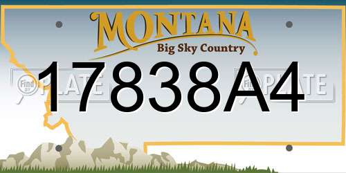 17838A4 Montana License Plate