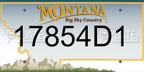 17854D1 Montana License Plate