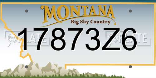 17873Z6 Montana License Plate
