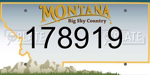 178919 Montana License Plate