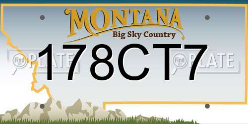 178CT7 Montana License Plate