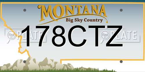 178CTZ Montana License Plate