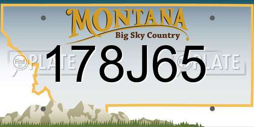 178J65 Montana License Plate