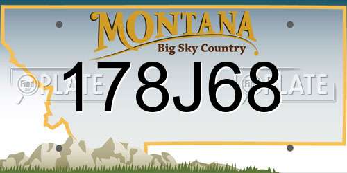 178J68 Montana License Plate