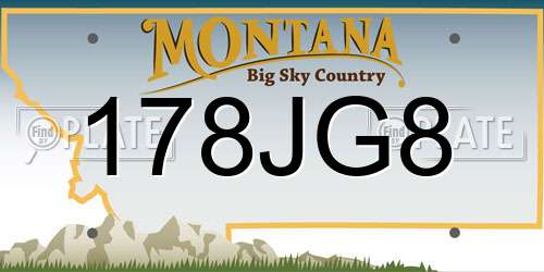 178JG8 Montana License Plate