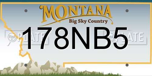 178NB5 Montana License Plate