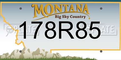 178R85 Montana License Plate