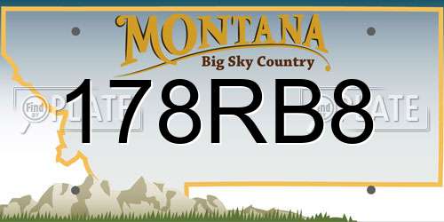 178RB8 Montana License Plate