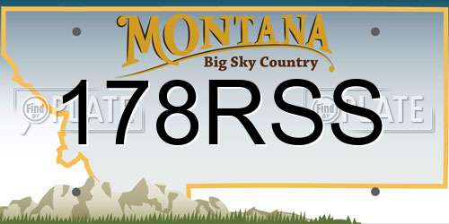 178RSS Montana License Plate