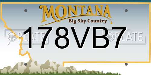 178VB7 Montana License Plate