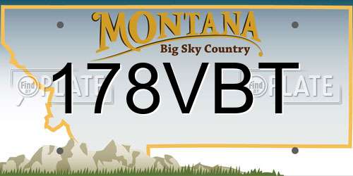 178VBT Montana License Plate
