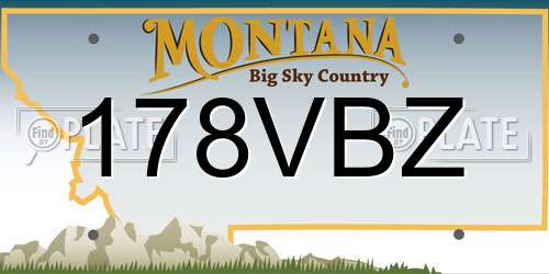 178VBZ Montana License Plate
