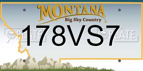 178VS7 Montana License Plate