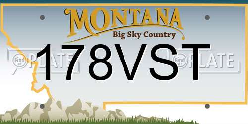 178VST Montana License Plate