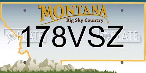 178VSZ Montana License Plate