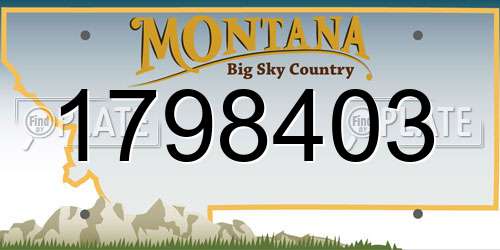 1798403 Montana License Plate