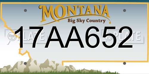 17AA652 Montana License Plate